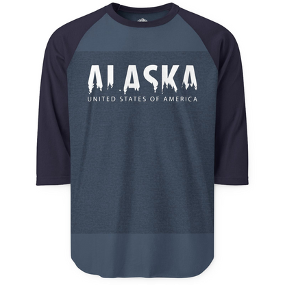 Alaska United States Typography Shirt 3/4 Sleeve Raglan Shirt – Alaska Cruise Shirts