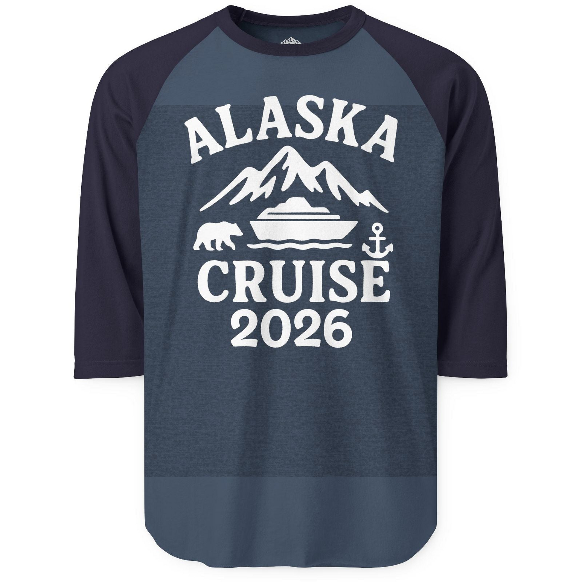 Alaska Cruise 2026 Shirt 3/4 Sleeve Raglan Shirt – Alaska Cruise Shirts