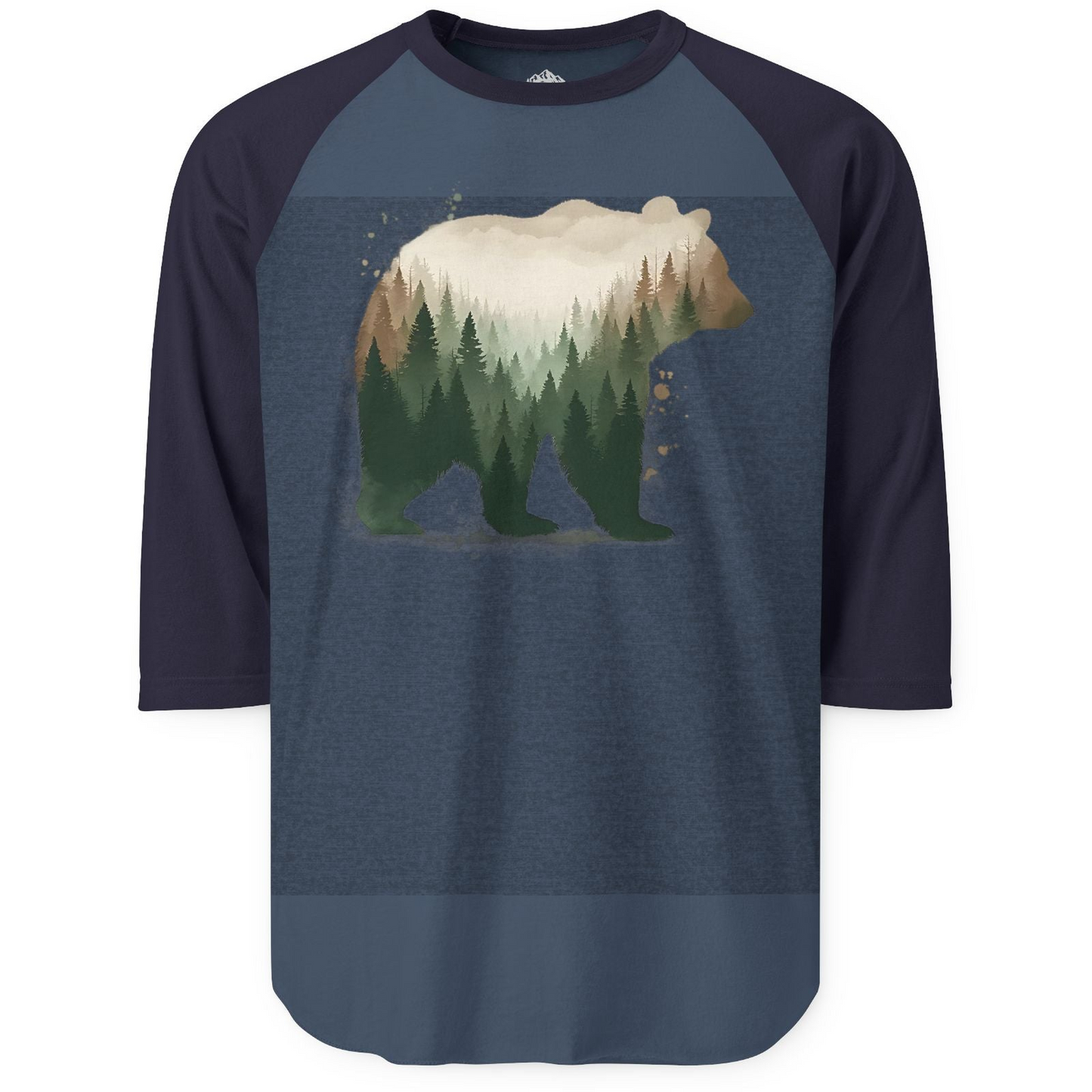 Double Exposure Bear Forest Shirt 3/4 Sleeve Raglan Shirt – Alaska Cruise Shirts