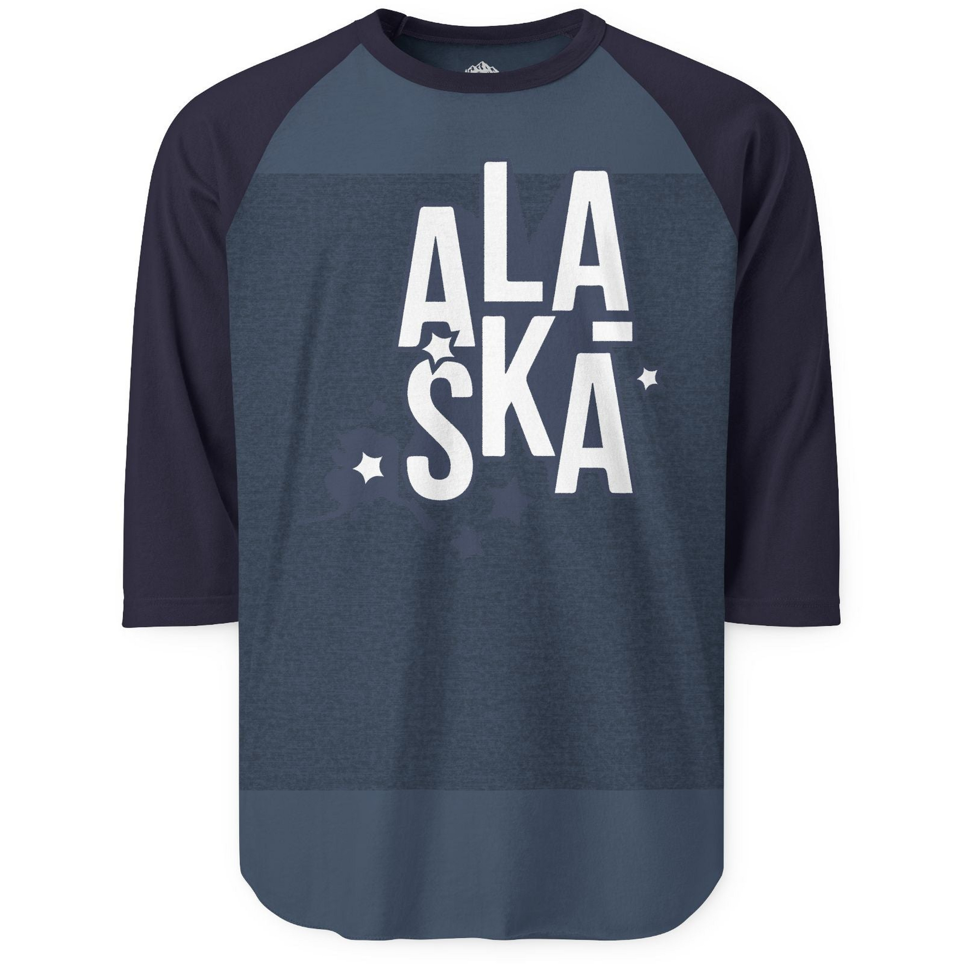 Alaska Stars Bold Typography Shirt 3/4 Sleeve Raglan Shirt – Alaska Cruise Shirts