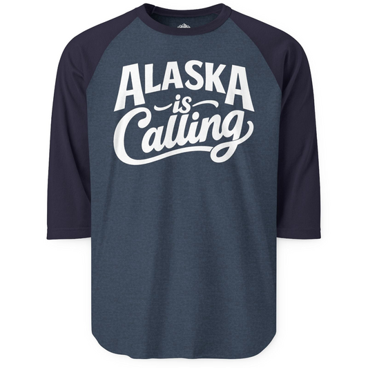 Alaska Is Calling 3/4 sleeve shirt 3/4 Sleeve Raglan Shirt – Alaska Cruise Shirts