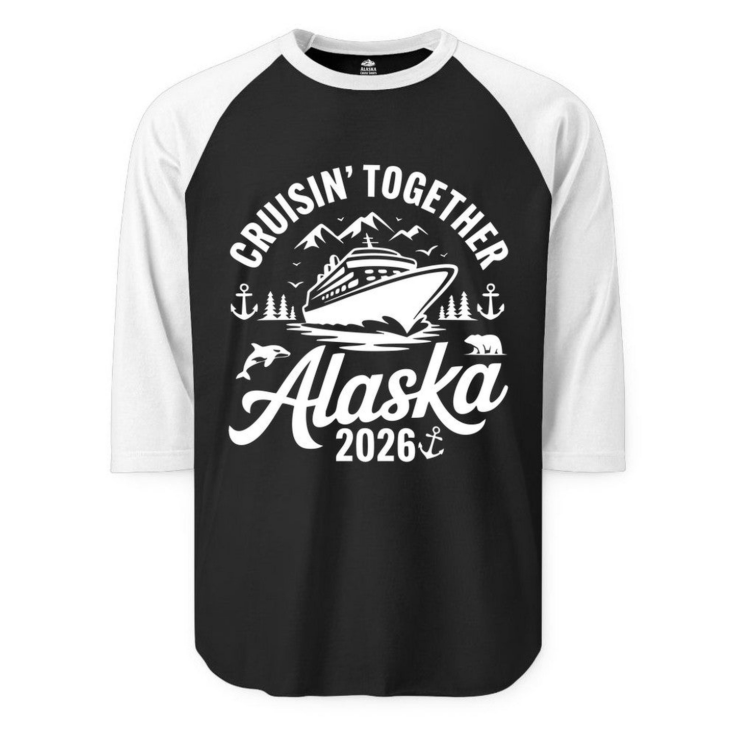 Alaska Cruise Adventure Shirt 3/4 Sleeve Raglan Shirt – Alaska Cruise Shirts