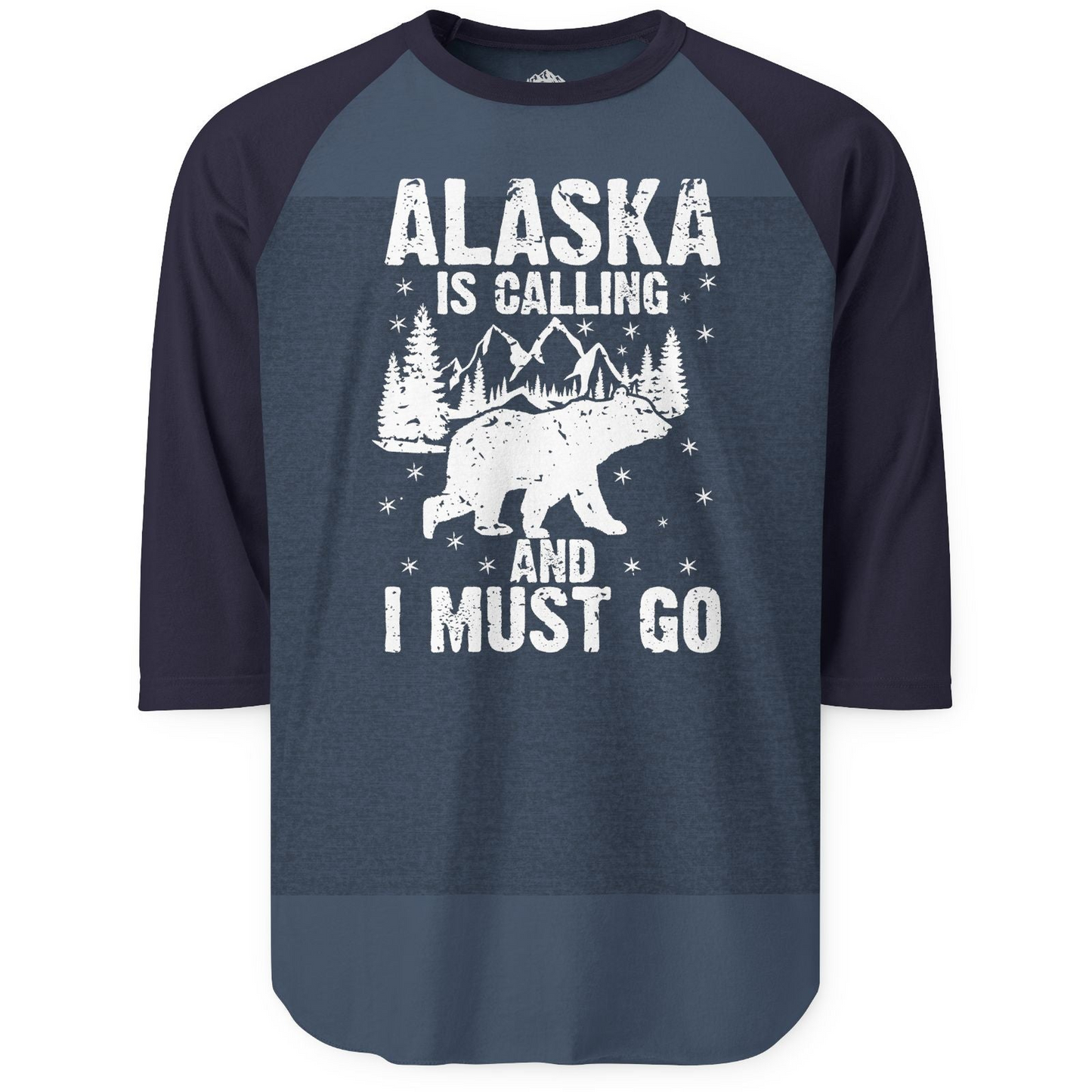 Alaska Is Calling Bear Mountain Wilderness Adventure Vintage Shirt — 3/4 Sleeve 3/4 Sleeve Raglan Shirt – Alaska Cruise Shirts