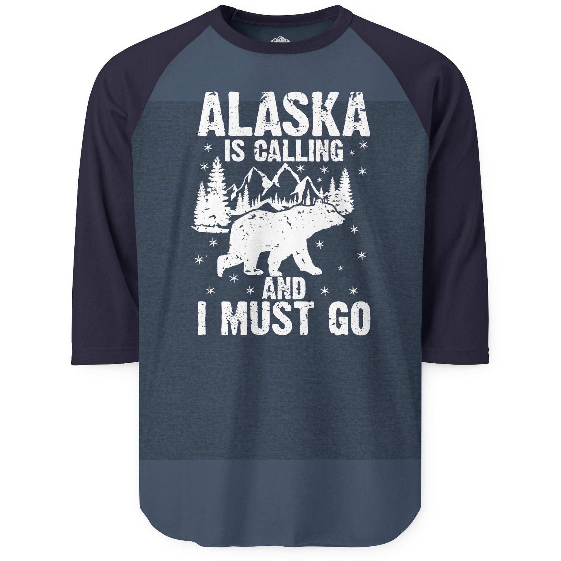 Alaska Is Calling Bear Mountain Wilderness Adventure Vintage Shirt — 3/4 Sleeve 3/4 Sleeve Raglan Shirt – Alaska Cruise Shirts