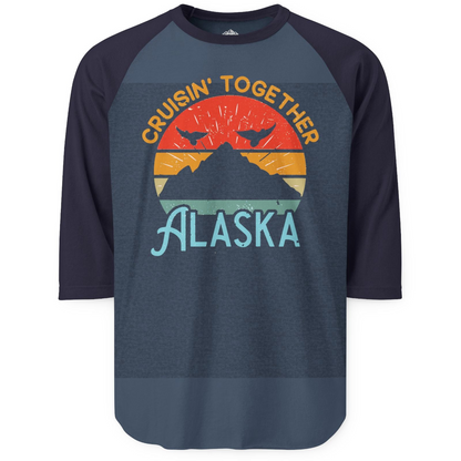 Retro Alaska Cruise Shirt 3/4 Sleeve Raglan Shirt – Alaska Cruise Shirts