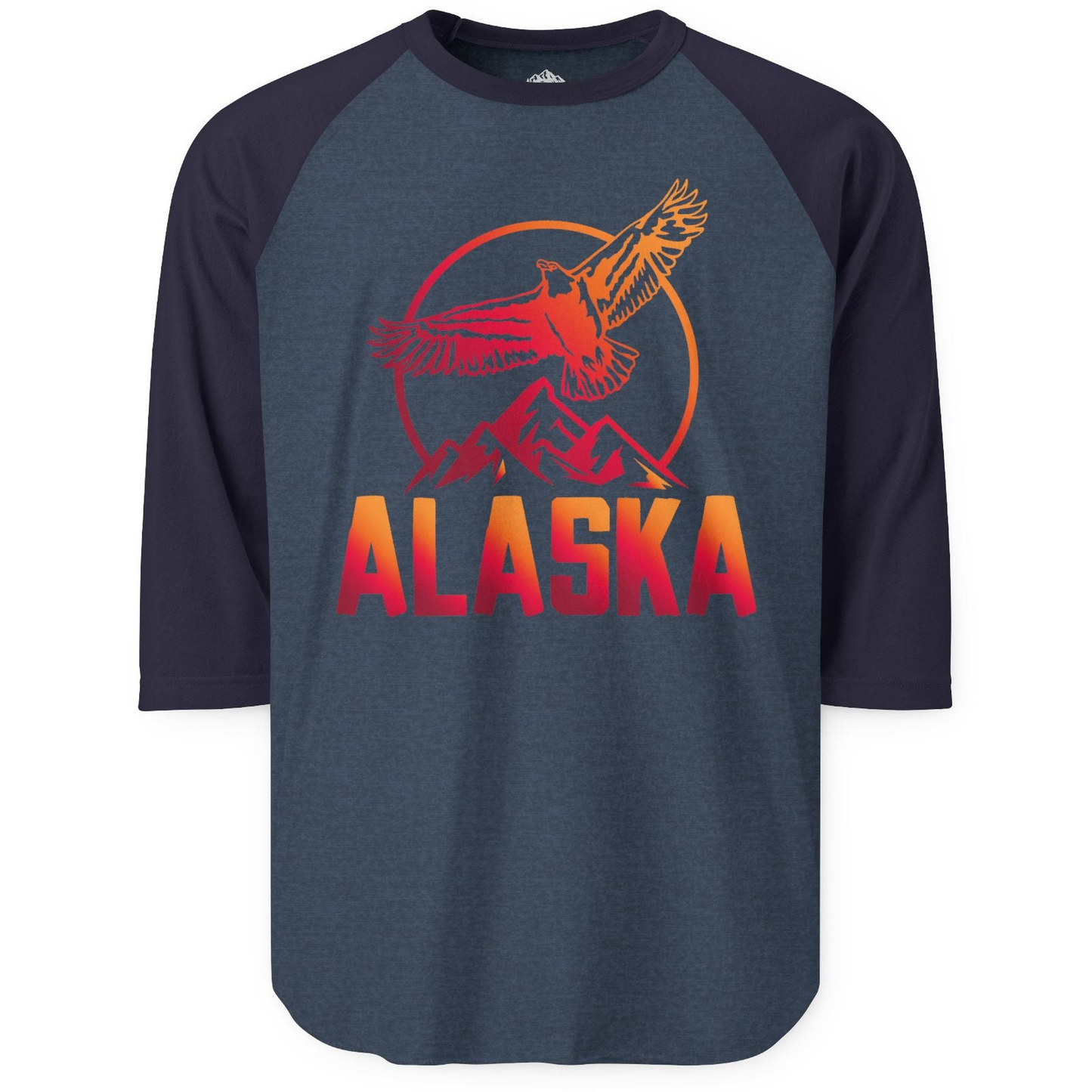 Alaska Eagle Mountains Graphic Shirt 3/4 Sleeve Raglan Shirt – Alaska Cruise Shirts