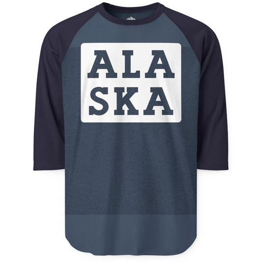 Bold Alaska Block Text Shirt 3/4 Sleeve Raglan Shirt – Alaska Cruise Shirts