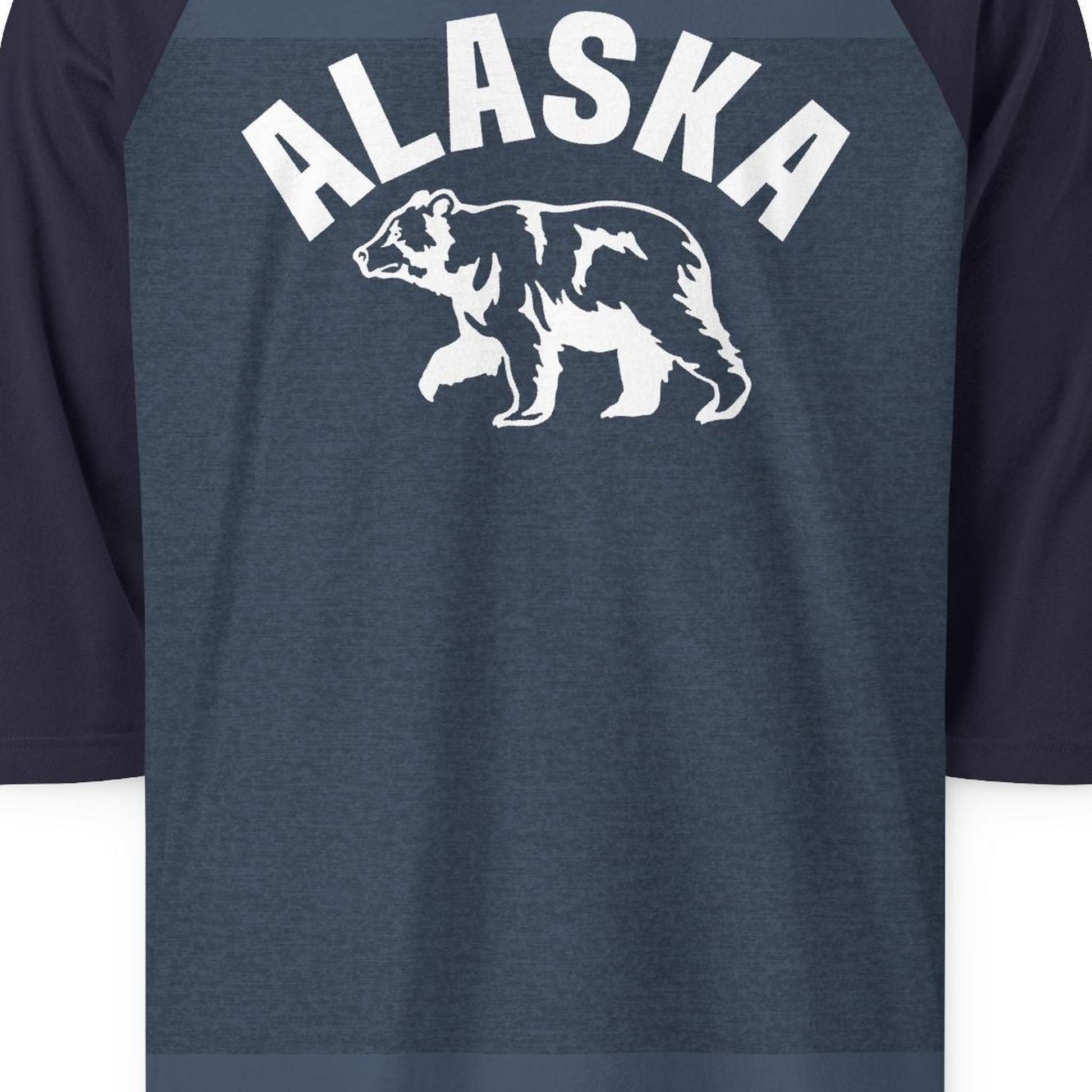 Alaska Bear Silhouette Wildlife Shirt 3/4 Sleeve Raglan Shirt – Alaska Cruise Shirts Close Up