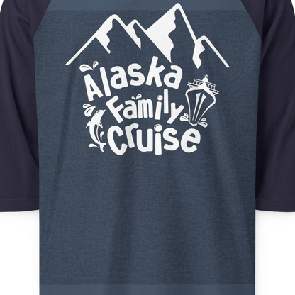 Alaska Family Cruise Adventure Shirt 3/4 Sleeve Raglan Shirt – Alaska Cruise Shirts Close Up