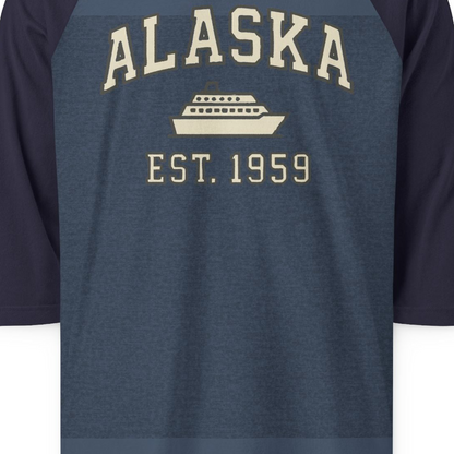 Alaska Cruise Shirt 3/4 Sleeve Raglan Shirt – Alaska Cruise Shirts Close Up