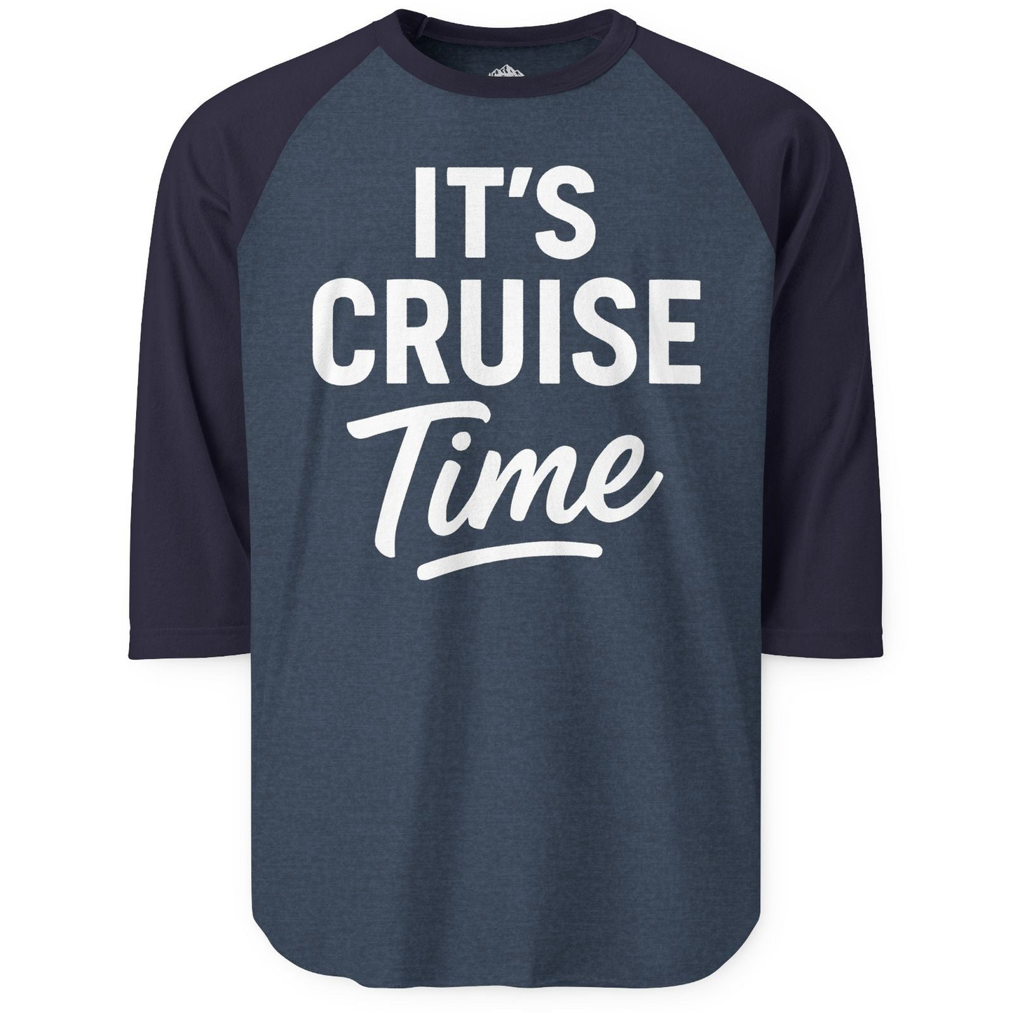 It’s Cruise Time Vacation Shirt for Cruise Lovers and Travelers — 3/4 Sleeve 3/4 Sleeve Raglan Shirt – Heather Denim/Navy – Alaska Cruise Shirts
