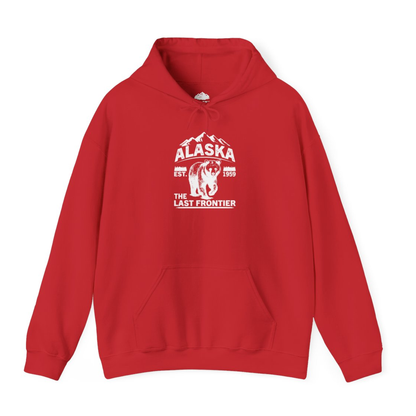 Alaska Bear Shirt - Vintage Distressed Mountains The Last Frontier Tee – Red – Alaska Cruise Shirts