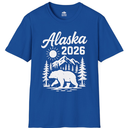 Alaska 2026 Bear and Mountains Nature Adventure Shirt – Royal – Alaska Cruise Shirts