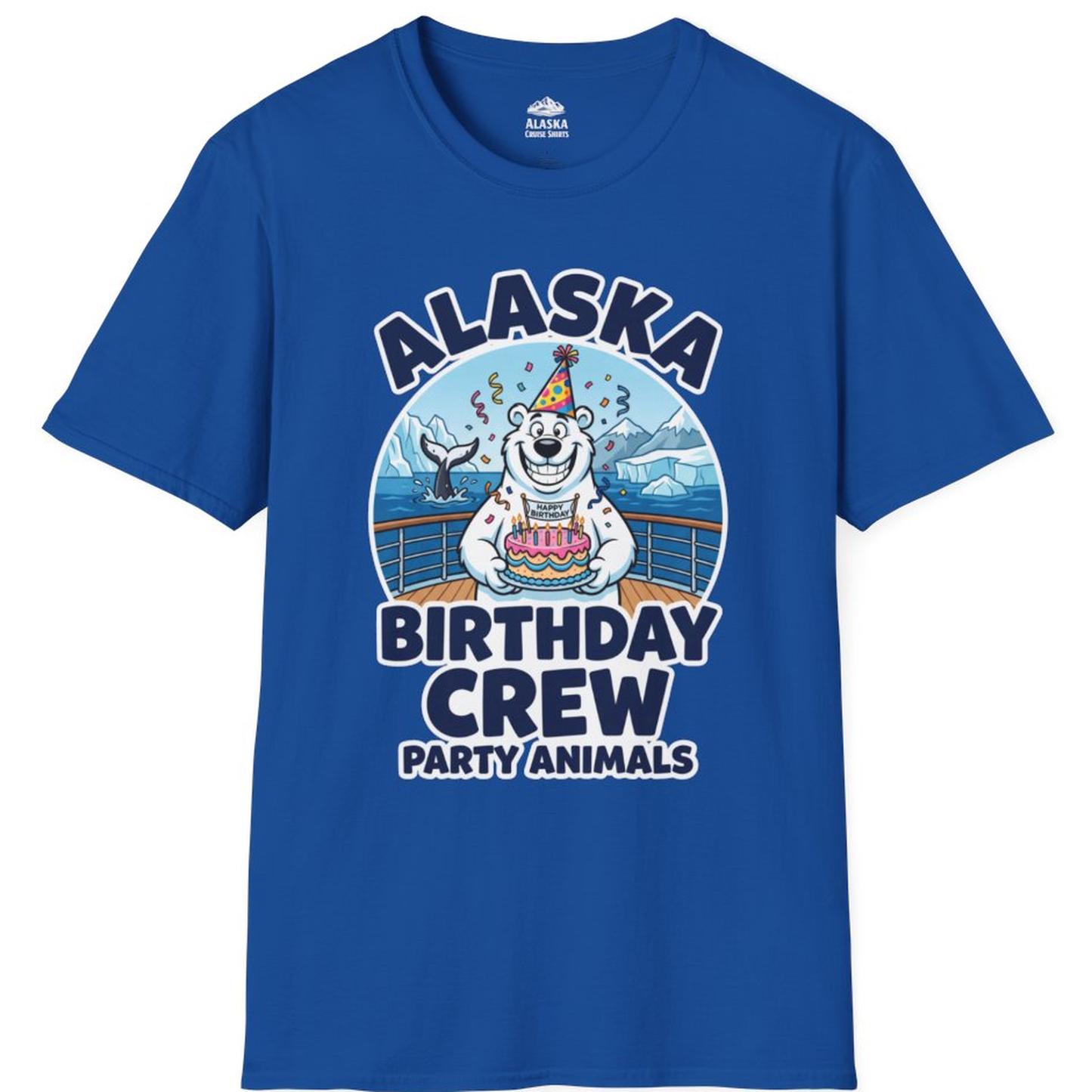 Alaska Birthday Crew Party Animals Polar Bear Cruise Shirt – Royal – Alaska Cruise Shirts