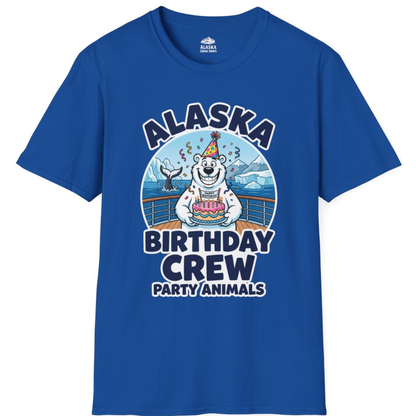 Alaska Birthday Crew Party Animals Polar Bear Cruise Shirt – Royal – Alaska Cruise Shirts