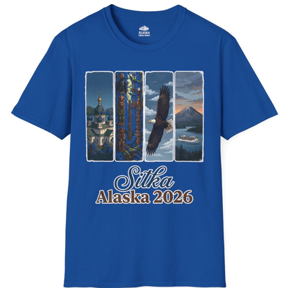 Sitka Alaska 2026 Cruise and Wildlife Souvenir Graphic Shirt – Royal – Alaska Cruise Shirts