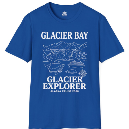 Glacier Bay Alaska Cruise 2026 Glacier Explorer Souvenir Shirt – Royal – Alaska Cruise Shirts