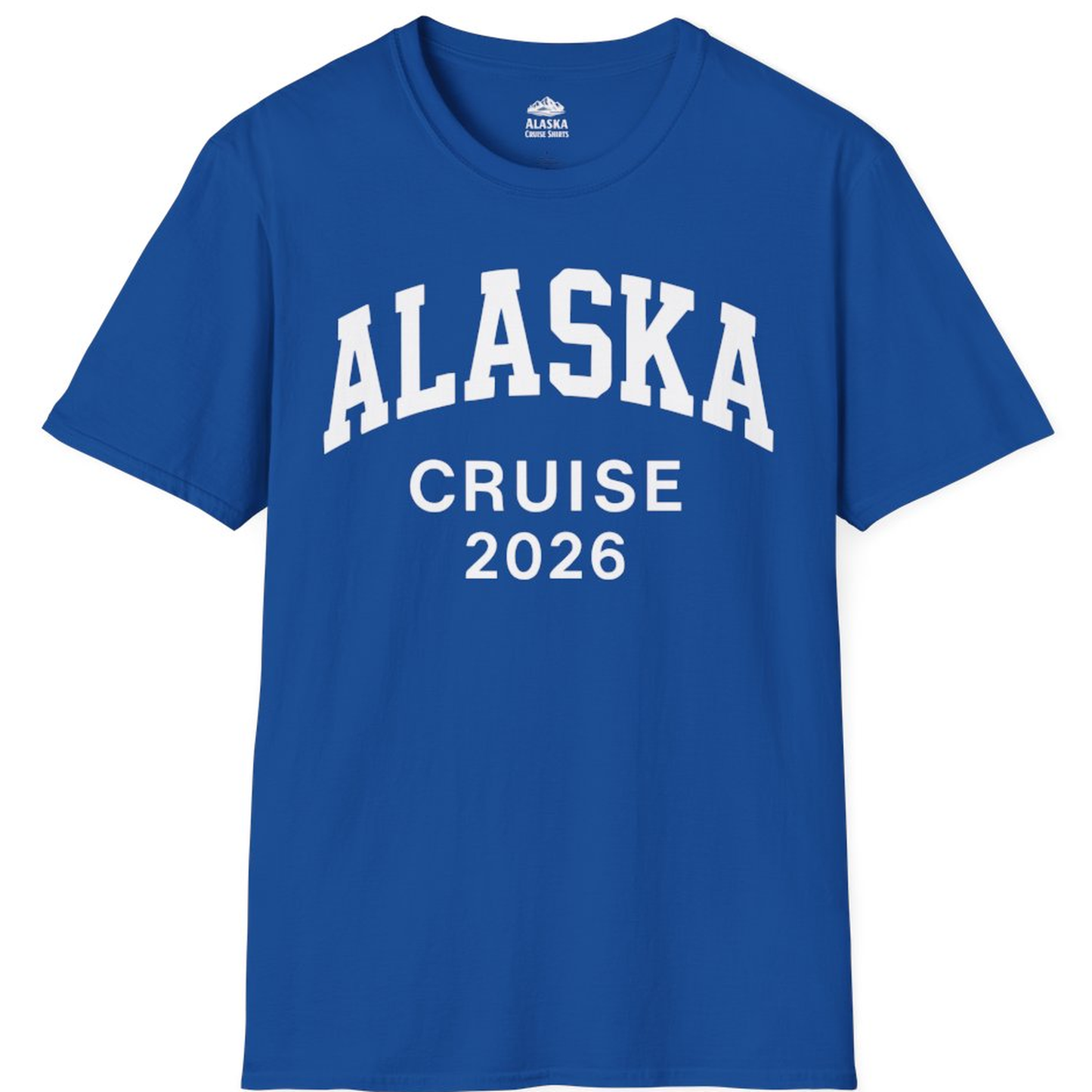 Alaska Cruise 2026 Bold Collegiate Vacation Travel Shirt – Royal – Alaska Cruise Shirts