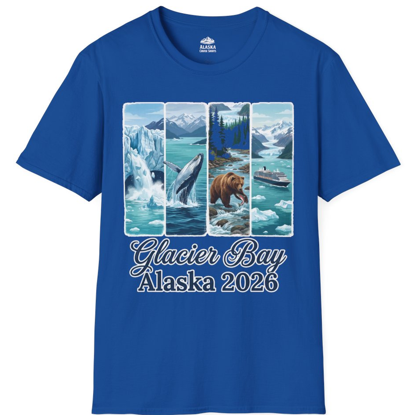 Glacier Bay Alaska 2026 Cruise Nature Wildlife Adventure Shirt – Royal – Alaska Cruise Shirts