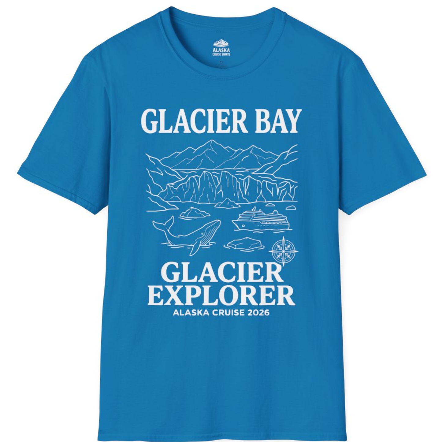 Glacier Bay Alaska Cruise 2026 Glacier Explorer Souvenir Shirt – Sapphire – Alaska Cruise Shirts