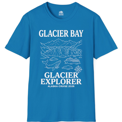 Glacier Bay Alaska Cruise 2026 Glacier Explorer Souvenir Shirt – Sapphire – Alaska Cruise Shirts