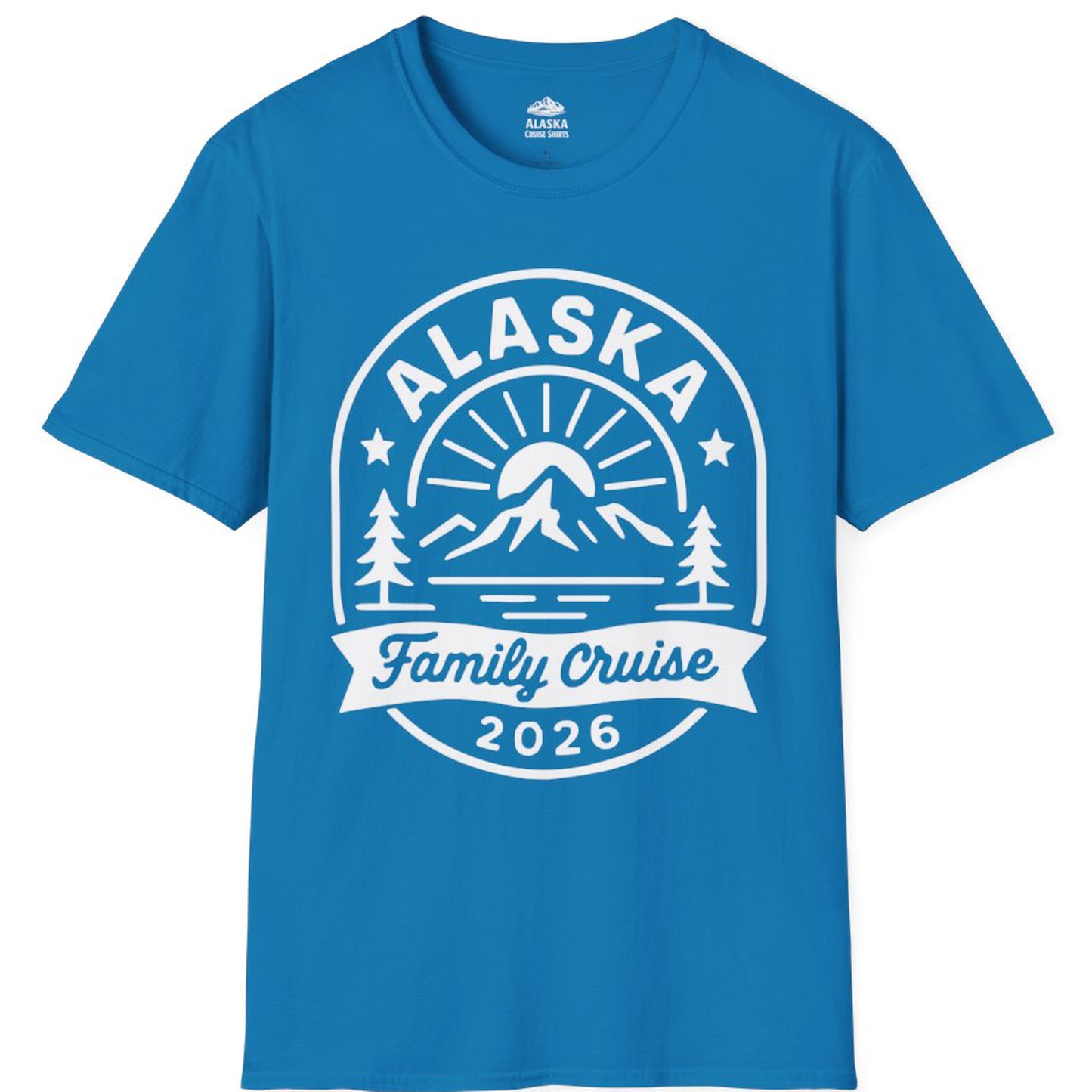 Alaska Family Cruise 2026 Mountain Nature Adventure Shirt – Sapphire – Alaska Cruise Shirts