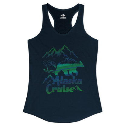 Alaska Cruise Bear Mountains Silhouette Shirt - Wilderness Adventure Tee – Solid Midnight Navy – Alaska Cruise Shirts