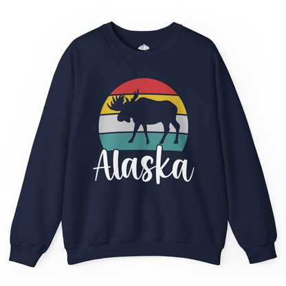 Retro Alaska Moose Silhouette Shirt Sweatshirt – Alaska Cruise Shirts