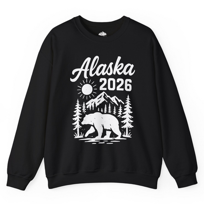 Alaska 2026 Bear and Mountains Nature Adventure Shirt — Sweatshirt Sweatshirt – Alaska Cruise Shirts