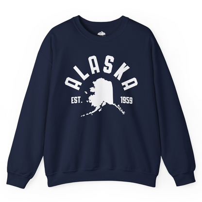 Vintage Alaska State Outline Est 1959 Retro Collegiate Shirt — Sweatshirt Sweatshirt – Alaska Cruise Shirts