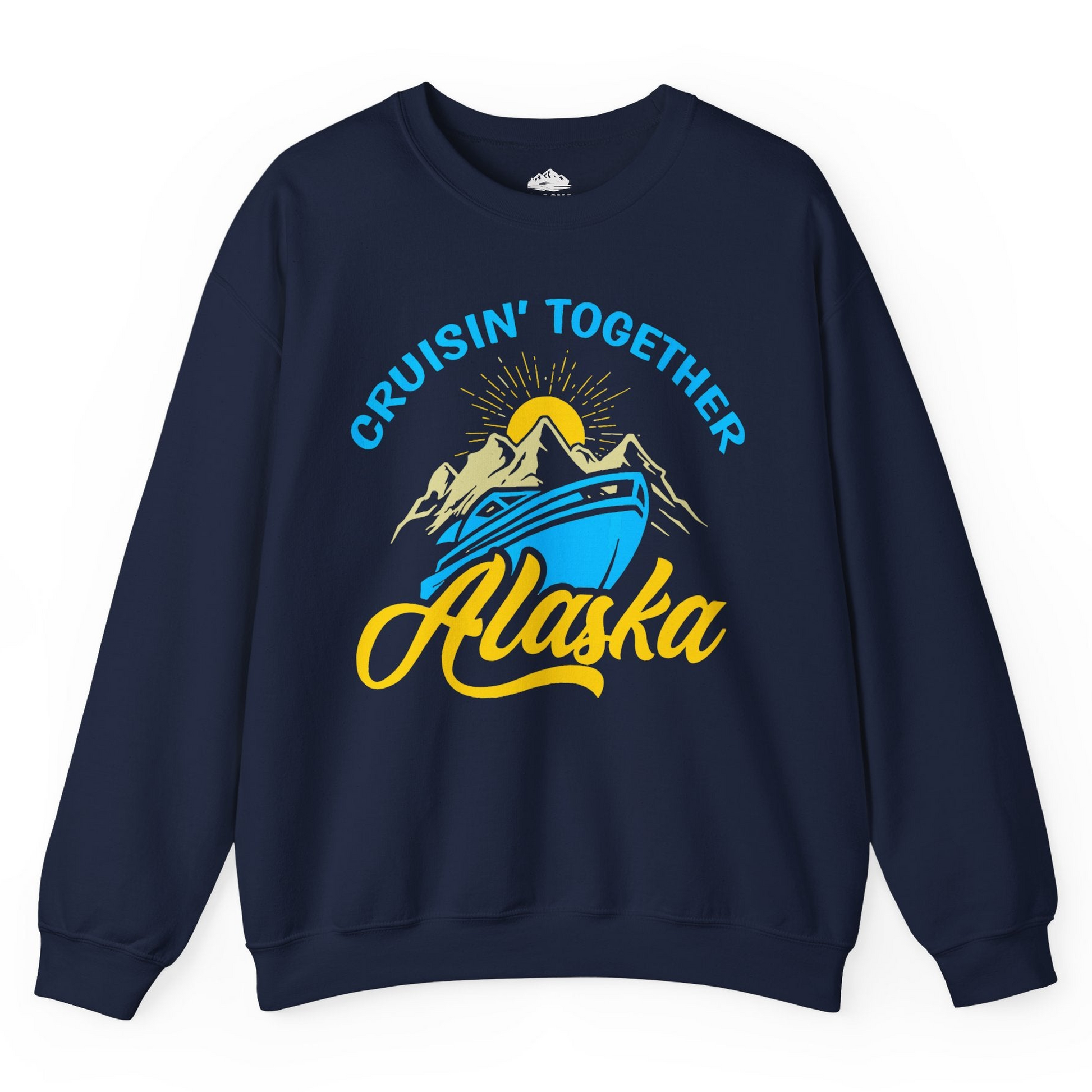 Alaska Cruise Adventure Mountains Sunrise Retro Shirt for Travelers — Sweatshirt Sweatshirt – Alaska Cruise Shirts
