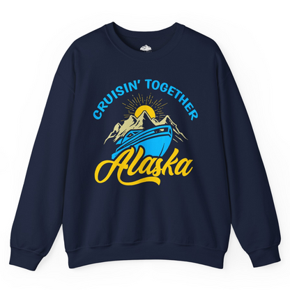 Alaska Cruise Adventure Mountains Sunrise Retro Shirt for Travelers — Sweatshirt Sweatshirt – Alaska Cruise Shirts