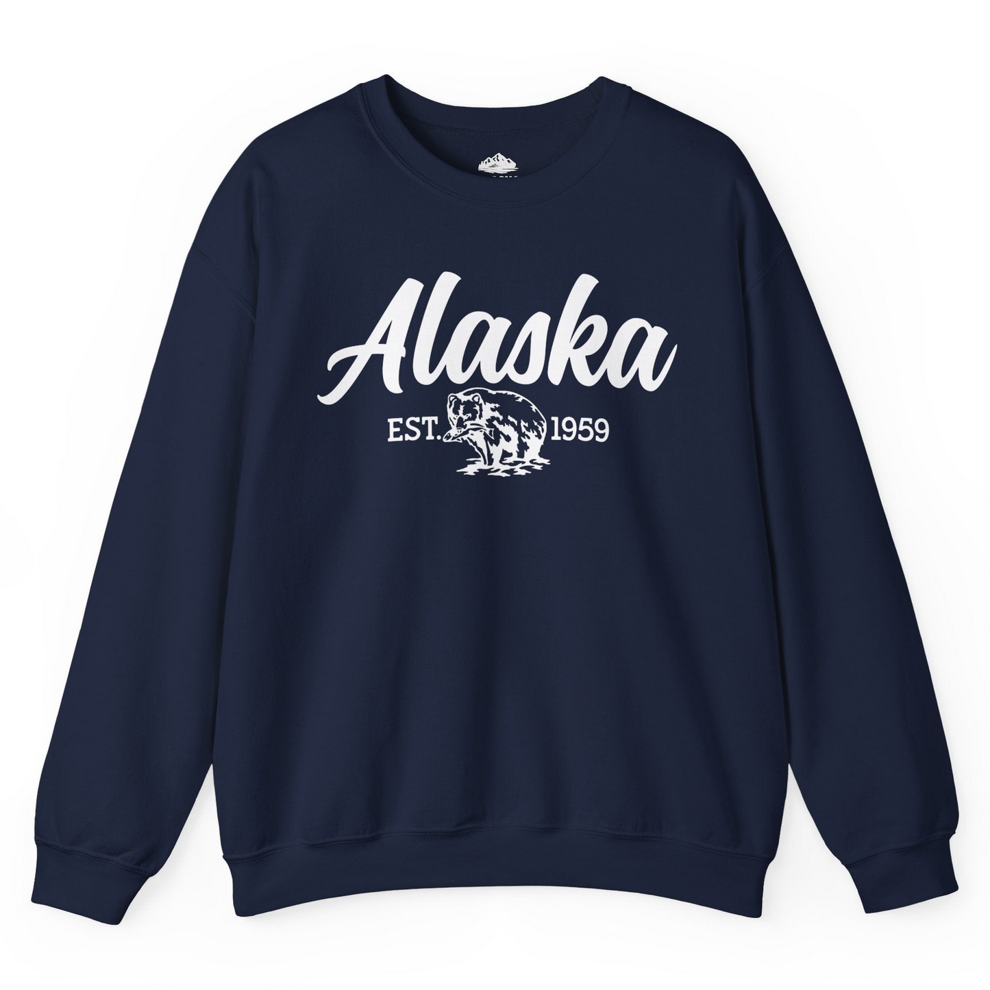 Alaska Bear Est 1959 Vintage Wildlife Graphic Monochrome Shirt — Sweatshirt Sweatshirt – Alaska Cruise Shirts