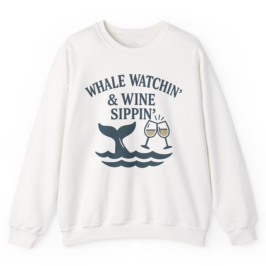 Whale Watching and Wine Sippin Shirt Sweatshirt – Alaska Cruise Shirts