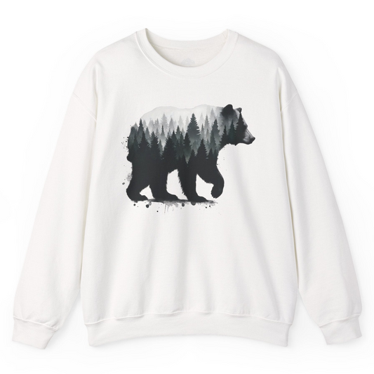 Bear Silhouette Forest Double Exposure Shirt Sweatshirt – Alaska Cruise Shirts