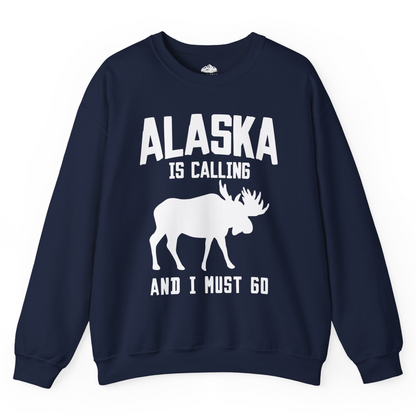 Alaska Is Calling Moose Silhouette Shirt Sweatshirt – Alaska Cruise Shirts