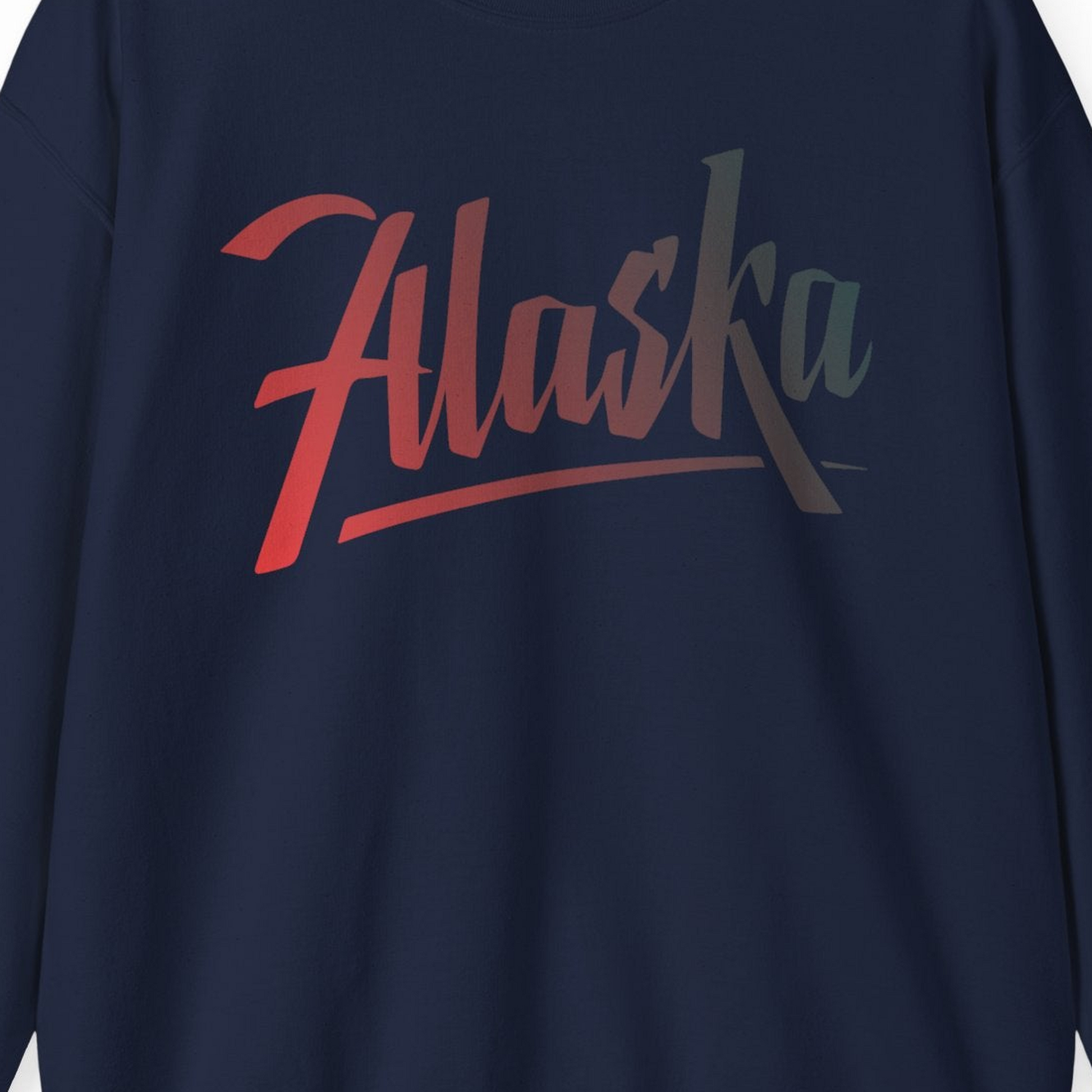 Alaska Script Wordmark Shirt Sweatshirt – Alaska Cruise Shirts Close Up