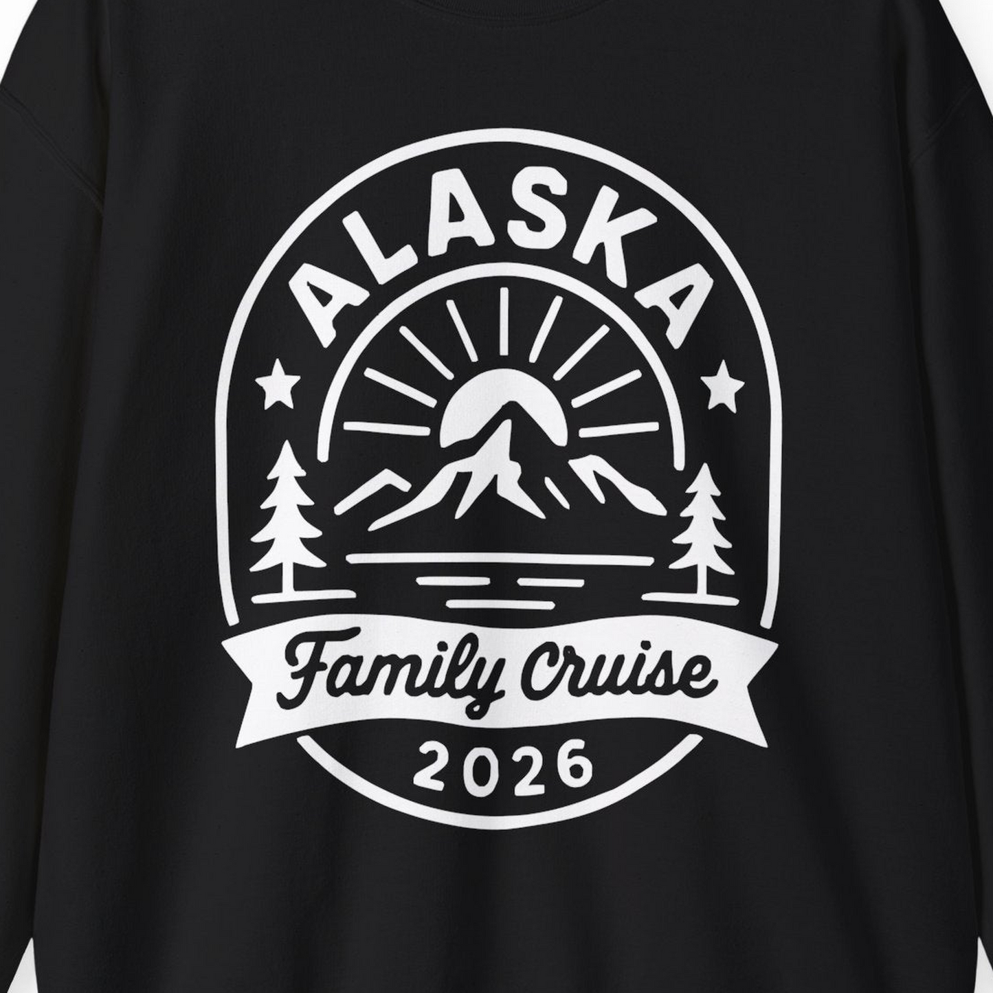 Alaska Family Cruise 2026 Mountain Nature Adventure Shirt — Sweatshirt Sweatshirt – Alaska Cruise Shirts Close Up