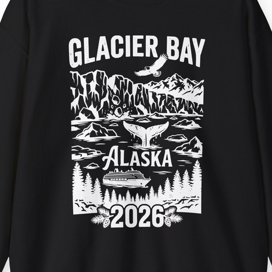 Glacier Bay Alaska 2026 Cruise Adventure Nature Scene Shirt — Sweatshirt Sweatshirt – Alaska Cruise Shirts Close Up