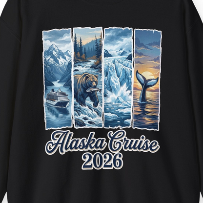 Alaska Cruise 2026 Scenic Wildlife Adventure Souvenir Shirt — Sweatshirt Sweatshirt – Alaska Cruise Shirts Close Up