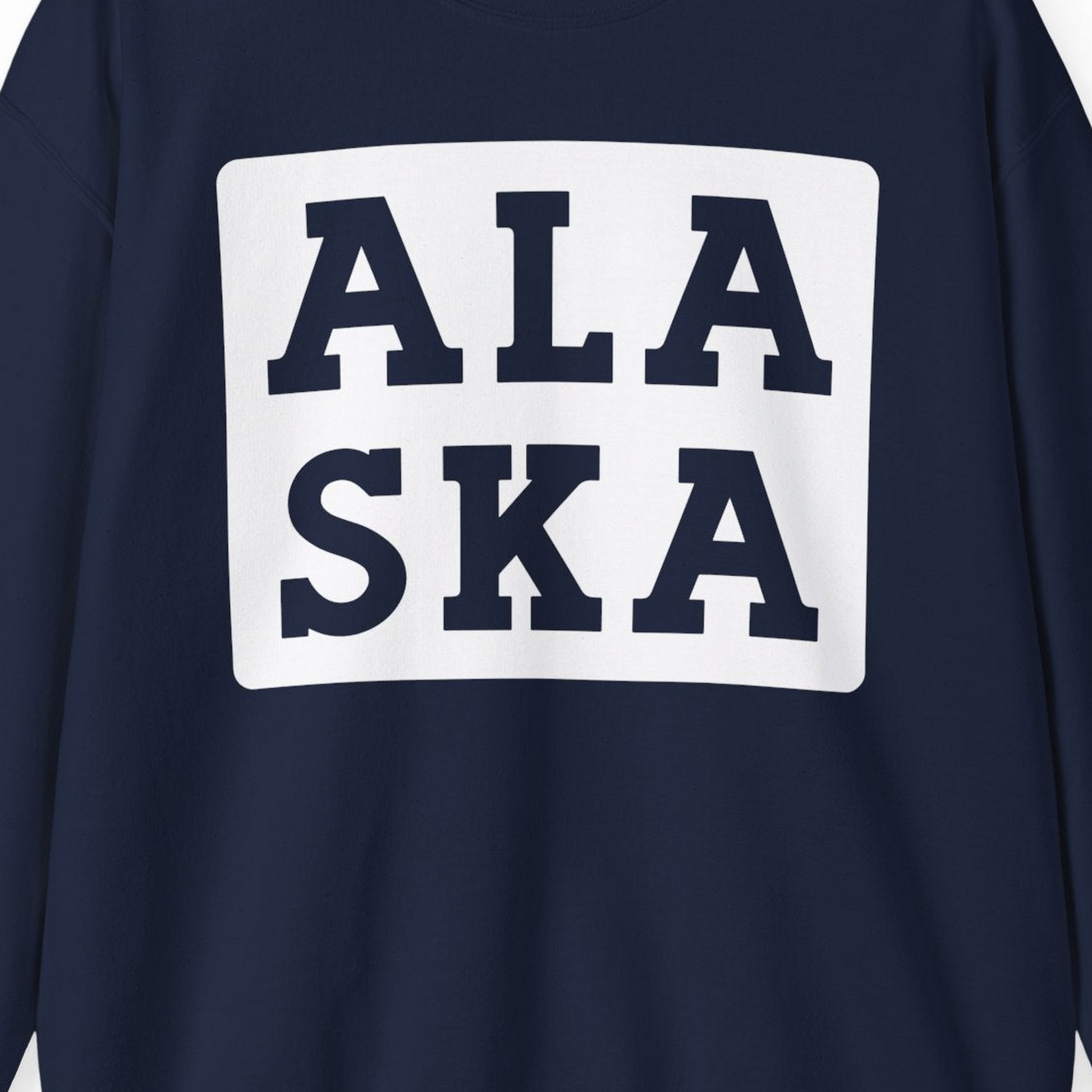 Bold Alaska Block Text Shirt Sweatshirt – Alaska Cruise Shirts Close Up