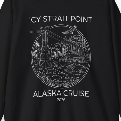 Icy Strait Point Alaska Cruise 2026 Nature Adventure T-Shirt — Sweatshirt Sweatshirt – Alaska Cruise Shirts Close Up