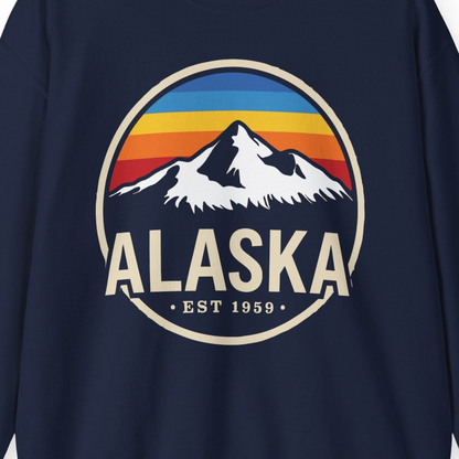 Alaska Vintage Mountain Sunset sweatshirt Sweatshirt – Alaska Cruise Shirts Close Up