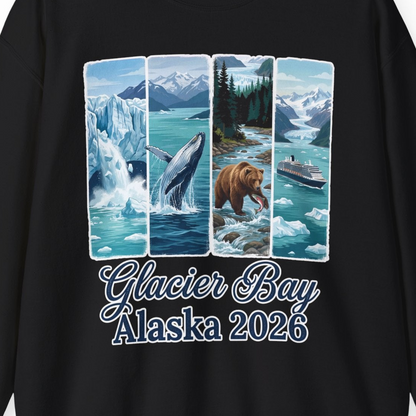 Glacier Bay Alaska 2026 Cruise Nature Wildlife Adventure Shirt — Sweatshirt Sweatshirt – Alaska Cruise Shirts Close Up