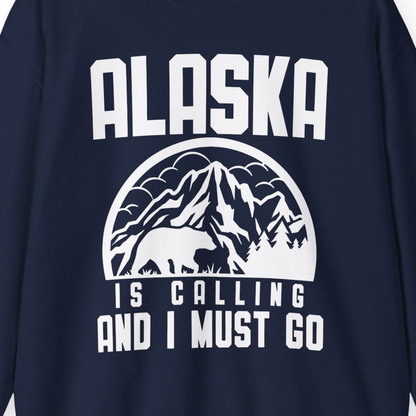 Alaska Is Calling Shirt Sweatshirt – Alaska Cruise Shirts Close Up