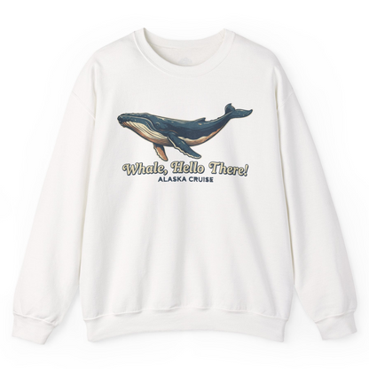 Whale Hello There Alaska Cruise sweatshirt Sweatshirt – White – Alaska Cruise Shirts