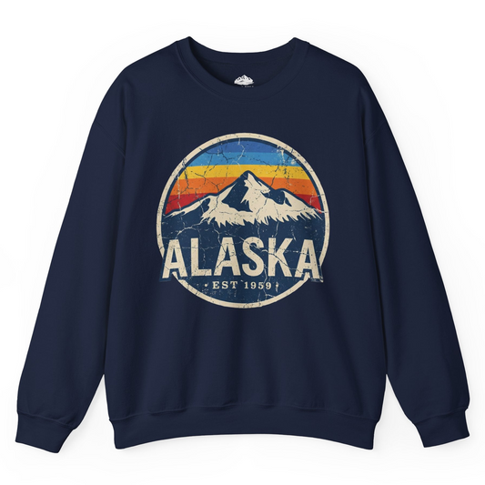 Alaska Vintage sweatshirt Sweatshirt – Navy – Alaska Cruise Shirts