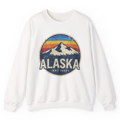 Alaska Vintage sweatshirt Sweatshirt – White – Alaska Cruise Shirts