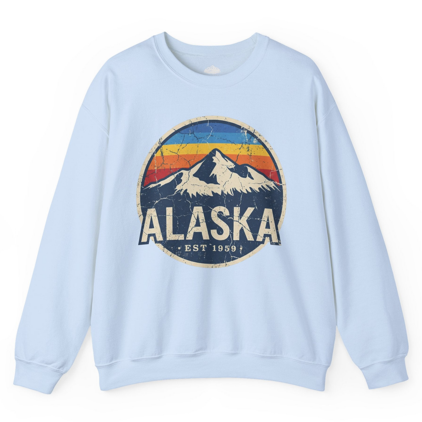 Alaska Vintage sweatshirt Sweatshirt – Light Blue – Alaska Cruise Shirts