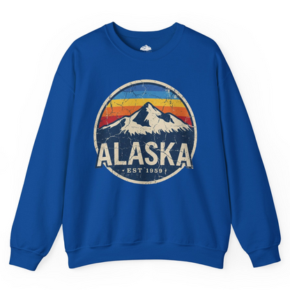 Alaska Vintage sweatshirt Sweatshirt – Royal – Alaska Cruise Shirts